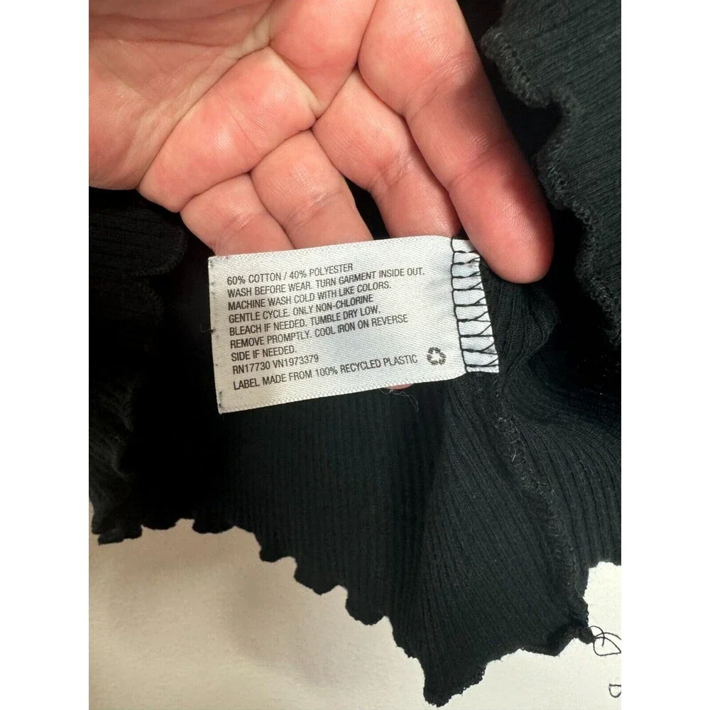Art Class Ribbed Knit Tops 2 Pack Size L Black Pink Short Sleeve Cotton Blend